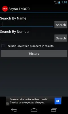 SayNoTo0870 android App screenshot 1
